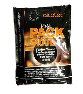 Турбо-дріжджі Alcotec MEGA PACK 100L, 360 гр. 1469197963 фото
